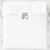 Sticker Rond Pêche Et Goma Mochi Chat, Joyeux Noël (Sac)