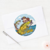 Sticker Rond Pêche et mariage (Enveloppe)