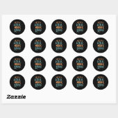 Sticker Rond Pêche moins parler plus pêche (Feuille)