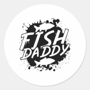 Sticker Rond Pêche papa papa poisson