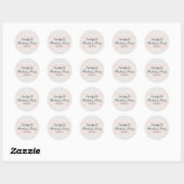 Sticker Rond Pêche pastel et zig zag gris (Feuille)