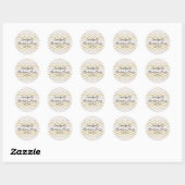 Sticker Rond Pêche pastel et Zig Zag Or (Feuille)