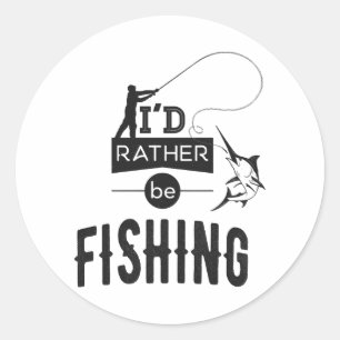 Sticker Rond Pêche Pêcheur Pêcheur Humour Drôle Dire
