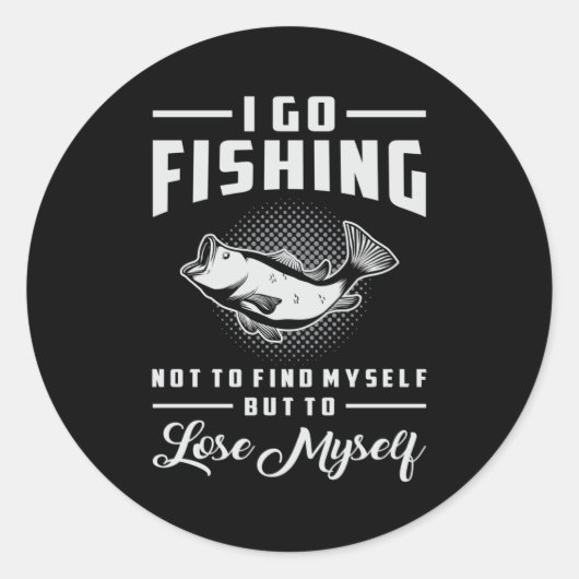 Sticker Rond Pêche Poisson Amour Pêche Rod Pêcheur Drôle Cadeau (Devant)