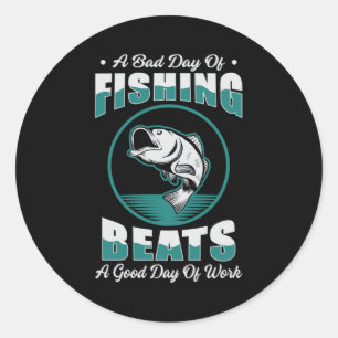 Sticker Rond Pêche Poisson Amour Pêcheur Pêche Rod Drôle Drôle