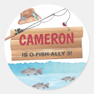 Sticker Rond Pêche Reel dans un certain plaisir, N'importe quel