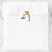Sticker Rond Pêche sur aimant (Sac)