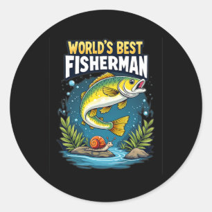 Sticker Rond Pêche ultime du meilleur pêcheur du monde passionn