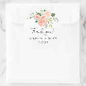 Sticker Rond Pêcher corail vert été printemps fleuri faveur (Sac)