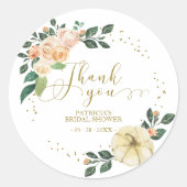 Sticker Rond Pêcher Floral Citrouille Automne Fête des mariées  (Devant)