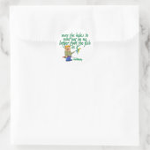 Sticker Rond Pêcher La Bénédiction Irlandaise (Sac)