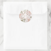 Sticker Rond Pêcher les Roses avec Mariage Monogrammes (Sac)