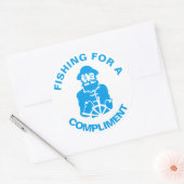 Sticker Rond Pêcher pour un compliment (Enveloppe)