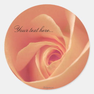 Sticker Rond Pêches et crème Rose Mariage Invitations Phoques