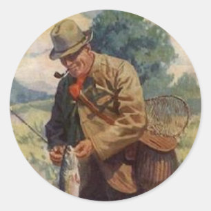 Sticker Rond Pêcheur