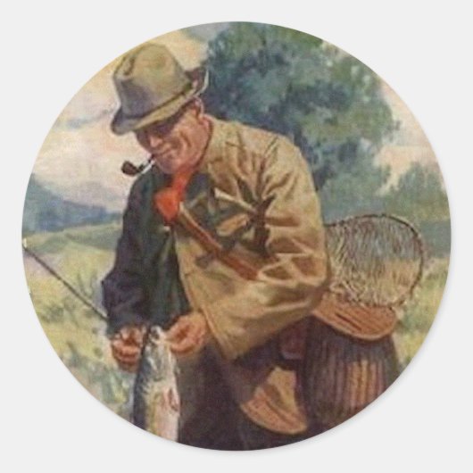 Sticker Rond Pêcheur (Devant)