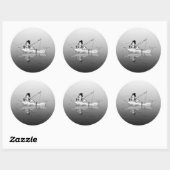 Sticker Rond Pêcheur (Feuille)