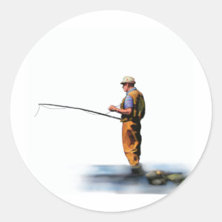 Sticker Rond pêcheur