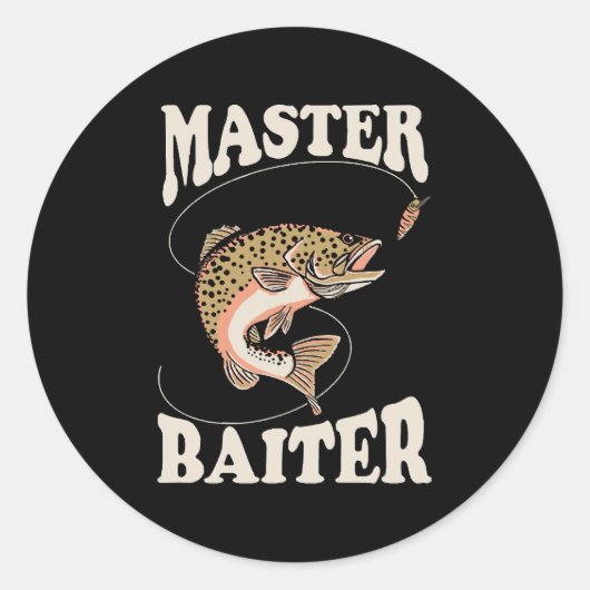Sticker Rond Pêcheur d'appât maître (Devant)
