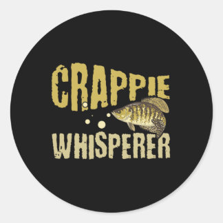 Sticker Rond Pêcheur de Crappie Chuchoteur Vintage Drôle