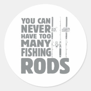 Sticker Rond Pêcheur drôle Conception de cannes à pêche Amateur