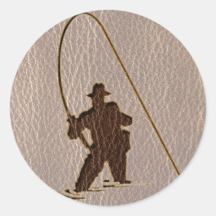 Sticker Rond Pêcheur en cuir doux