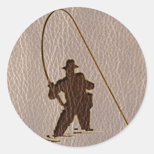 Sticker Rond Pêcheur en cuir doux (Devant)