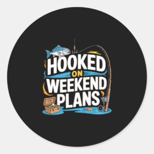 Sticker Rond Pêcheur homme pêche blague pêcheur pêcheur pêcheur