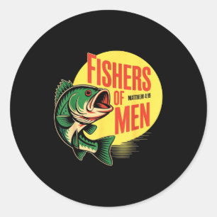 Sticker Rond Pêcheurs chrétiens d'hommes Matthieu 4 19 Verset