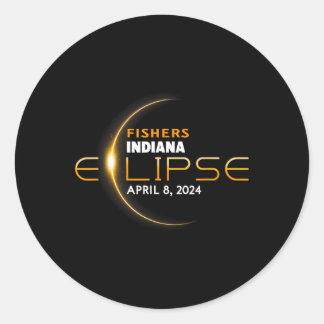 Sticker Rond Pêcheurs Indiana Total Solar Eclipse 2024
