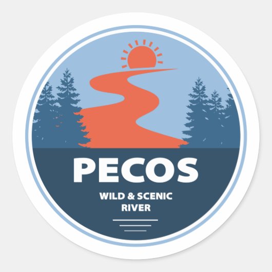 Sticker Rond Pecos Wild Et Rivière Pittoresque Nouveau-Mexique (Devant)