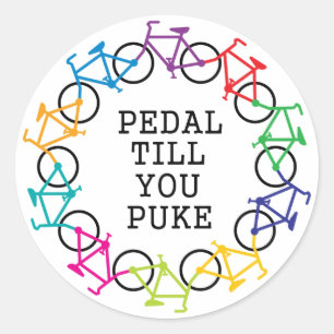 Sticker Rond Pédale jusqu'à ce que vous vomissiez l'autocolla