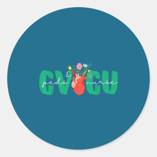 Sticker Rond Pediatric Cvicu Nurse Cardiovascular Intensive Car (Devant)