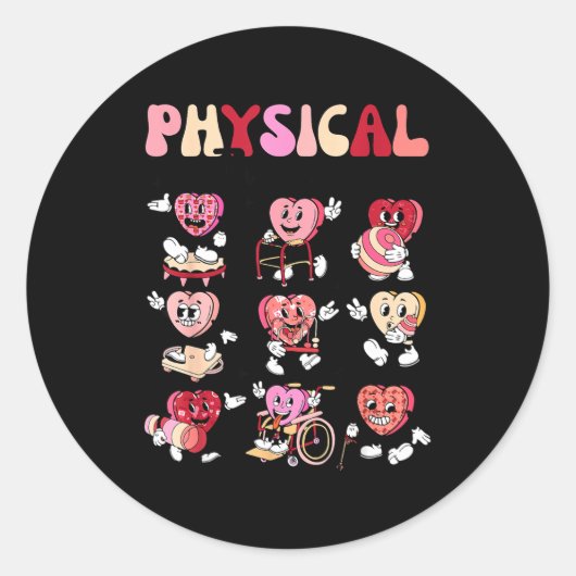 Sticker Rond Pediatric Physical Therapy Pt Pta Happy Valentine' (Devant)