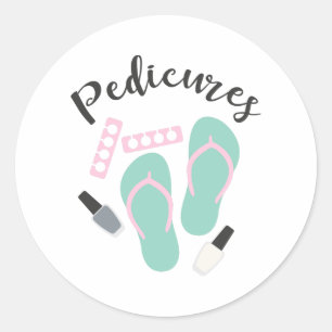 Sticker Rond Pedicure Nail Salon Flip Flops