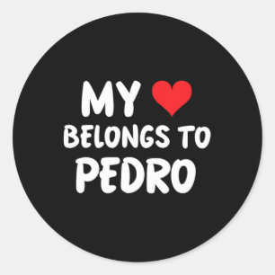 Sticker Rond Pedro - Mon Coeur Appartient À Pedro - Amour