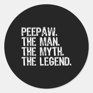 Sticker Rond Pee-paw L'Homme Le Mythe La Légende Bunnyaw Drôle