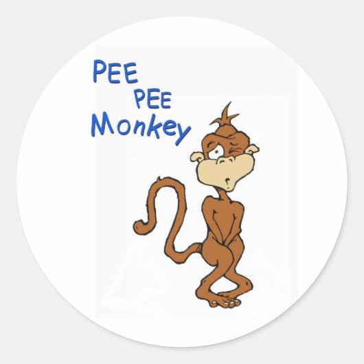 Sticker Rond Pee Pee Monkey (Devant)