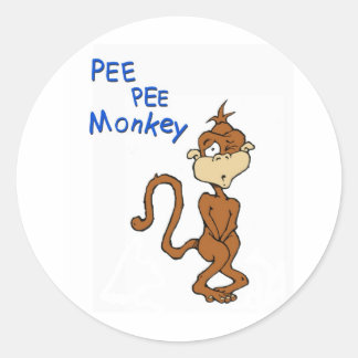 Sticker Rond Pee Pee Monkey