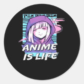 Sticker Rond Peekaboo Anime Funny (Devant)