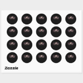Sticker Rond Peekaboo Graphisme Vibes d'automne (Feuille)