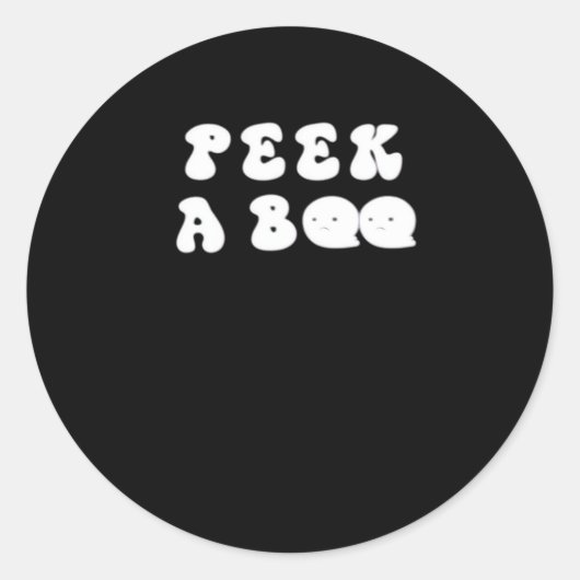 Sticker Rond Peekaboo Slogan Éffrayant (Devant)