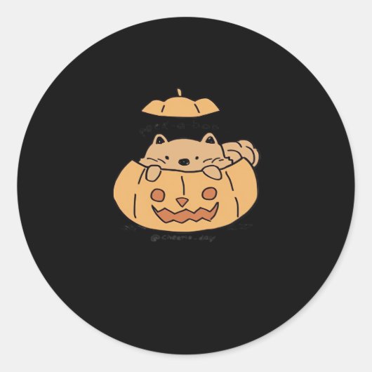Sticker Rond Peekaboo Vibes d'automne (Devant)