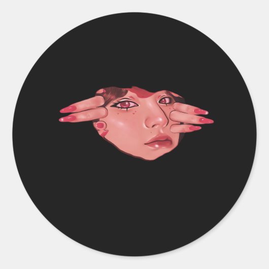 Sticker Rond Peekaboo - Vibes de conception de fentes (Devant)
