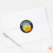 Sticker Rond Peeking Canard drôle Animal chinois Dish Pun Dark  (Enveloppe)