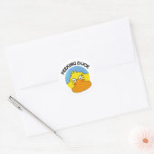 Sticker Rond Peeking Canard Funny Animal Chinois Plat Pun (Enveloppe)