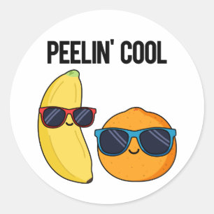 Sticker Rond Peelin Cool Funny Fruit Pun