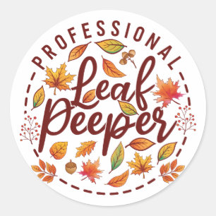 Sticker Rond Peeper Feuille professionnelle Automne Feuilles co