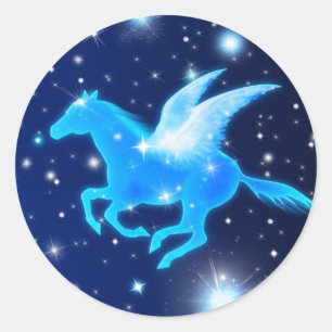 Sticker Rond Pegasus volant