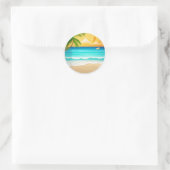 Sticker Rond pegatina clasica playa (Sac)
